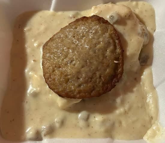 Half biscuit and gravy.